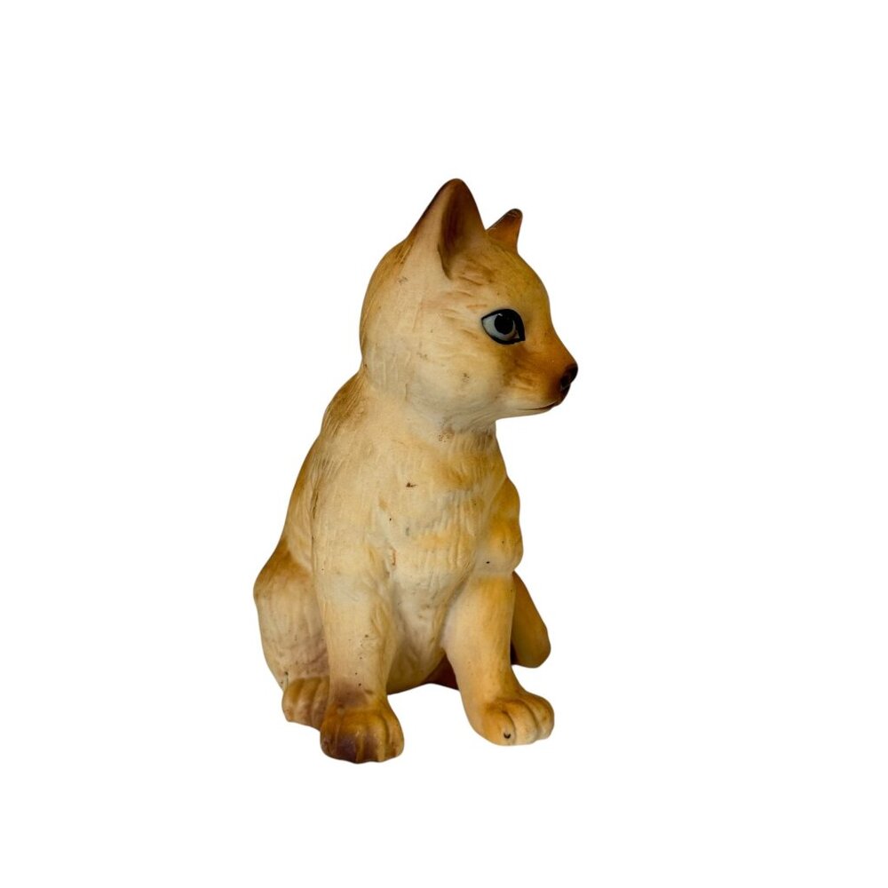 This charming pieceVintage Japan Porcelain Yellow Cat Captivating Eyes Figurines - Picture 4 of 12